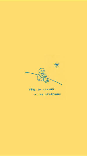 一個人在星星下的電線上坐著，文字為 feel so loving in the starshine。