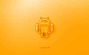光澤橙色Android機器人圖示在漸變背景上 — 凌志標誌 GIF 壁紙