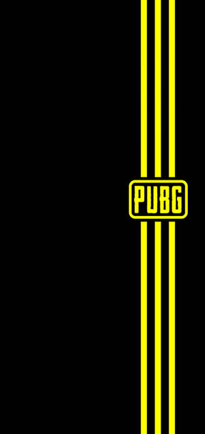黑色背景上帶有黃色條紋的 PUBG 標誌。
