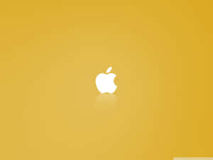 金色背景上的白色Apple標誌，帶反射