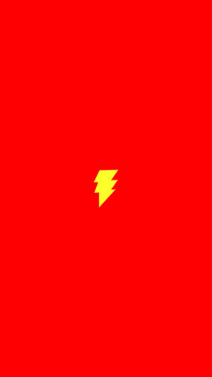 紅色背景上的黃色閃電 — 霓虹 iPhone 壁紙