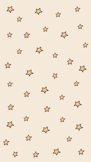 米色牆紙，散落金色星星。 — 插畫 壁紙