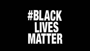 黑色背景上帶有白色文字「#BLACKLIVESMATTER」 — 美國 壁紙