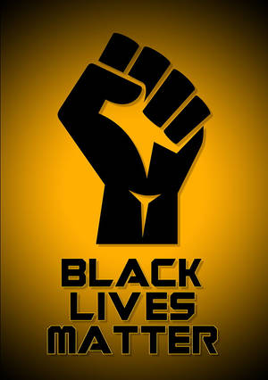 黑色舉起拳頭符號，帶有「BLACK LIVES MATTER」文字，位於黃色漸變背景上。 — 黑色動態圖 壁紙