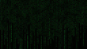 綠色數碼代碼像 Matrix 一樣在黑色屏幕上落下。
