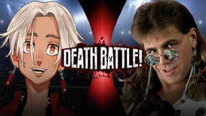 動漫角色與1980年代摔角手在Death Battle標誌分割畫面中。