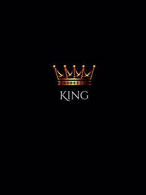 一個金色皇冠，下方有king字樣，在黑色背景上。