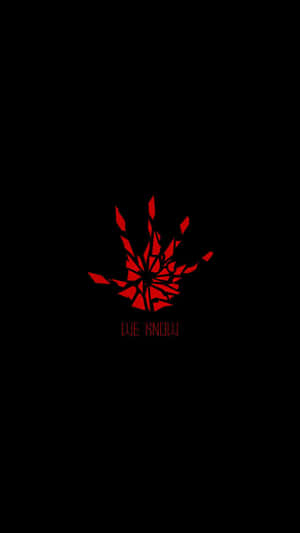 紅色碎裂楓葉標誌，帶有WE KNOW文字，置於黑色背景上。