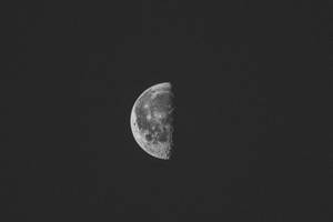 半月在黑暗的夜空中可見隕石坑 — 夜晚 GIF 壁紙