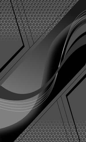 抽象灰色幾何牆紙，帶有六邊形圖案和曲線 — 灰色 GIF 壁紙
