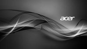 帶有 Acer 標誌的抽象灰階波浪設計