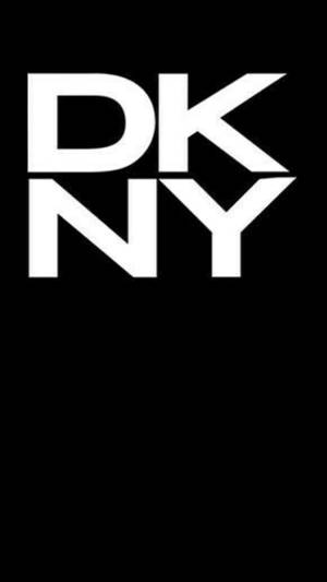 黑色背景上的白色DKNY標誌