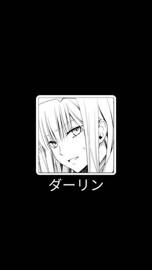 動漫角色肖像，長髮，在黑色背景上冷笑。