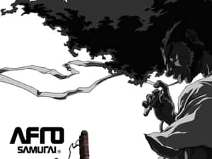動畫武士呼出煙霧，劍在身旁。 — 武士 壁紙