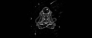 太空人在太空中冥想，周圍環繞著星星和天體。