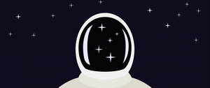 太空人戴著太空頭盔看星星