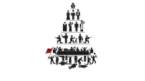 黑白影像中的人形金字塔 — 政治 壁紙