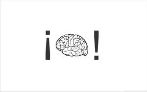 文字圖形，大腦取代了「I love!」中的心臟 — 藝術 壁紙