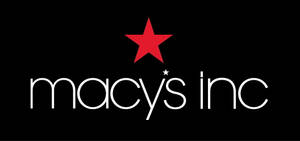 Macy's Inc 標誌，黑色背景上白色文字上方有紅色星星