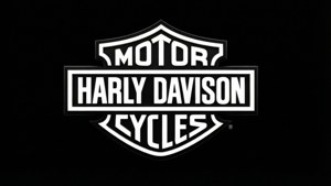 黑色背景上的白色Harley-Davidson標誌