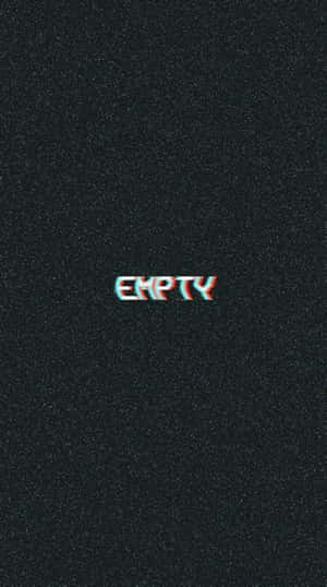 在黑色紋理背景上，以紅色和青色顯示 empty 的故障風格文字。