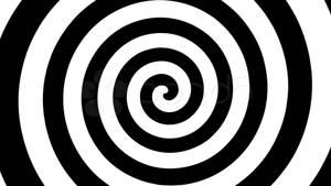 黑白同心螺旋圖案，營造催眠視覺效果。