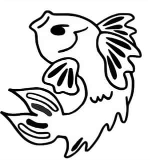 黑白魚兒繪畫