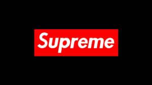 Supreme 品牌標誌，白色文字在紅色方框內，黑色背景