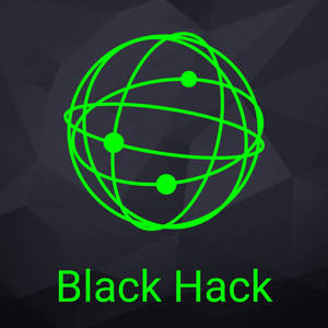 深色背景上帶有 'Black Hack' 文字的綠色地球儀網絡標誌。