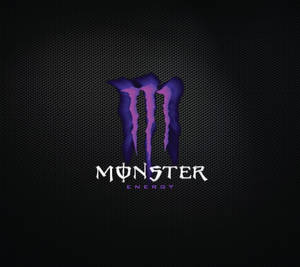 深色六邊形背景上的紫色Monster Energy標誌 — 黑紫 壁紙