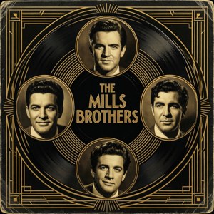 裝飾藝術專輯封面， featuring The Mills Brothers 的四位男性棕褐色肖像。