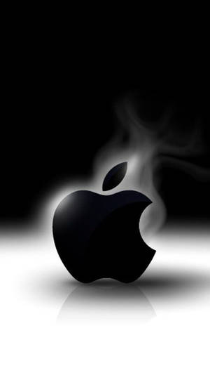 黑色Apple標誌在黑白漸變背景上冒煙。 — 黑白 壁紙