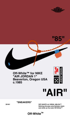 Off-White for Nike Air Jordan 1 運動鞋設計圖形，附文字和顏色細節。