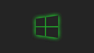 深色背景上發光的綠色Windows標誌