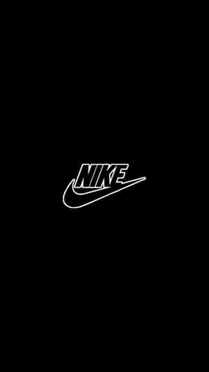 黑色背景上的白色Nike標誌