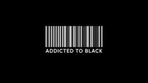 黑色背景上的白色條碼和文字 addicted to black