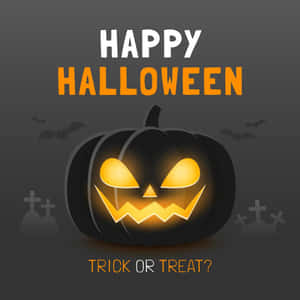 發光的傑克南瓜燈，帶有文字 happy halloween 和 trick or treat — 恐怖萬聖節 壁紙
