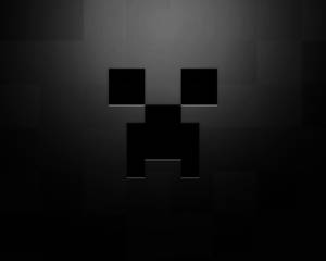 來自Minecraft的像素化苦力怕臉在黑暗中發光