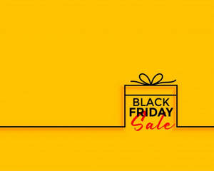 黃色背景上的 Black Friday Sale 禮物盒圖形 — 火影忍者海報 壁紙