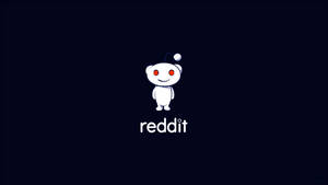 白色外星人吉祥物，紅眼睛，藍帽子，深色背景，有reddit文字。