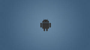 Android機械人標誌在藍色漸變背景上