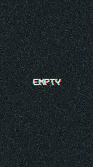 喺深色斑點背景上顯示EMPTY嘅故障效果文字 — 黑色電話 壁紙