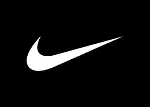 黑色背景上的白色Nike swoosh標誌
