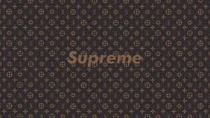 Supreme 標誌在 Louis Vuitton monogram 圖案上的 Wallpapers。