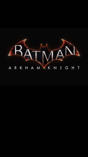 黑色背景上帶有火焰蝙蝠標誌的Batman Arkham Knight標誌。 — 蝙蝠俠 iPhone 壁紙