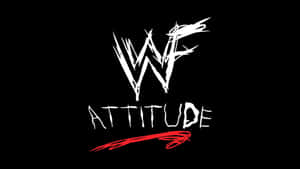 黑色背景上白色和紅色的WWF Attitude標誌。 — WWE GIF 壁紙
