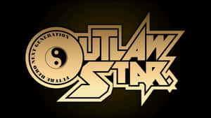 金色風格標誌，寫有 Outlaw Stars 及陰陽符號。 — 異鄉人 GIF 壁紙