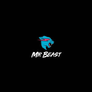 藍色卡通野獸頭，帶有粉紅色閃電咆哮，文字在黑色背景上顯示 MR BEAST。