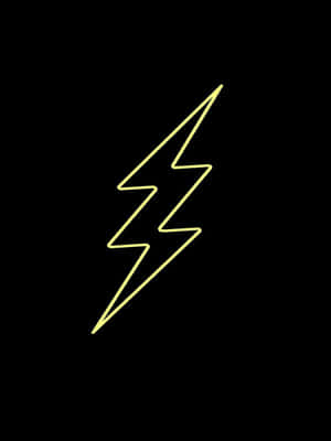 黑色背景上的霓虹黃色閃電