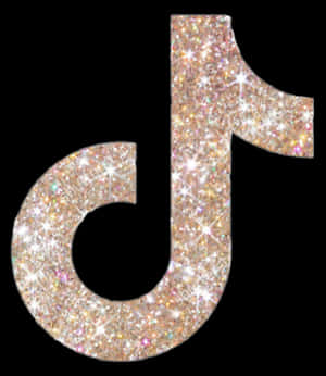 黑色背景上覆蓋亮片的 TikTok 標誌